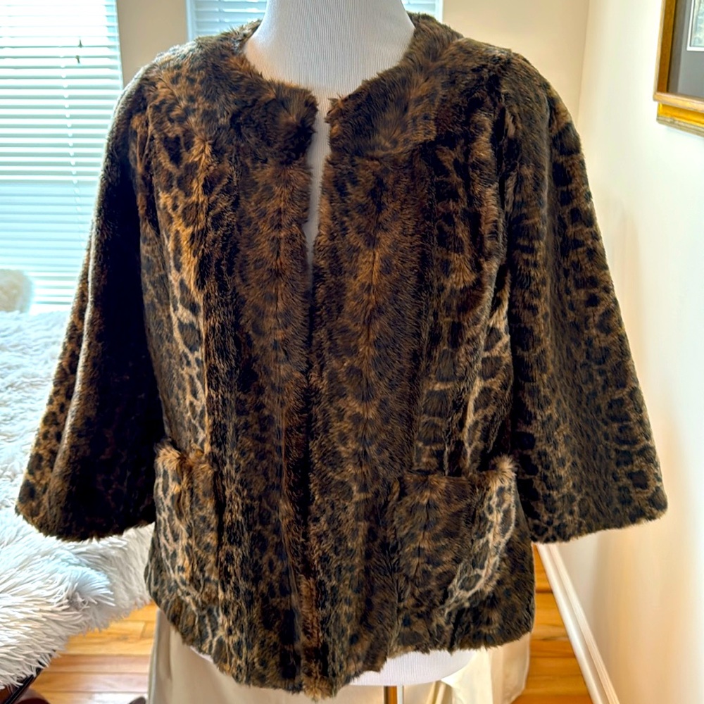 Lux faux fur jacket by Guess. NWT. Small. Just gorgeous!
